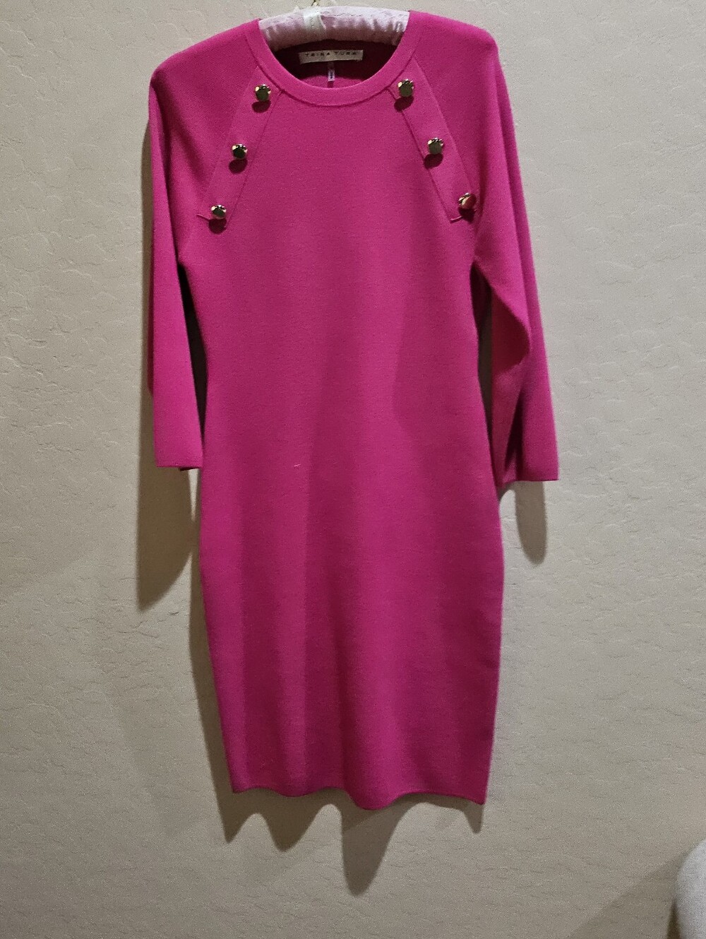 Pink, Knit Day Dress
